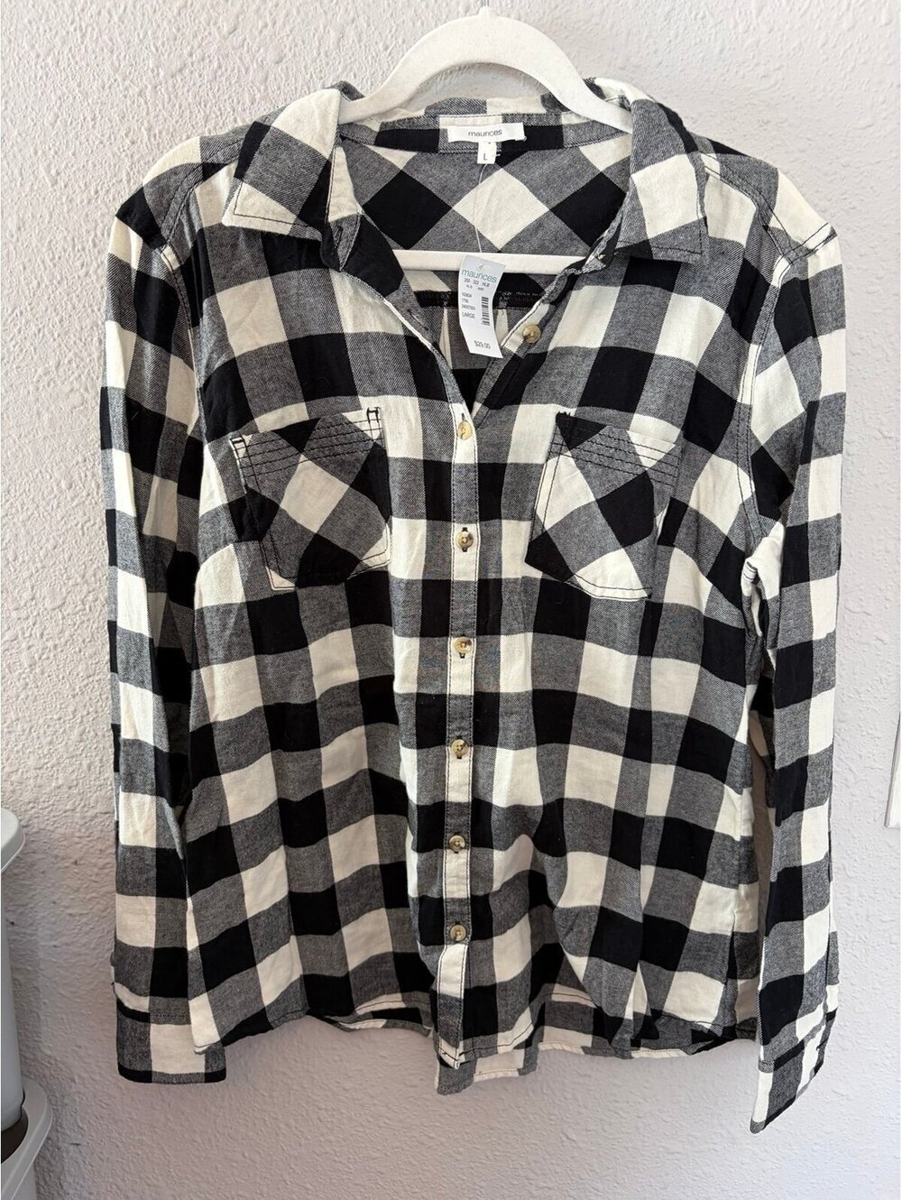 NWT Maurices plaid button up shirt size L. $29 retail